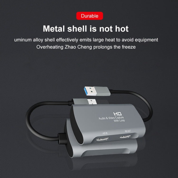 Z31 HDMI Female to HDMI Female + Audio + USB 2.0 Video Capture Box, Z31 – Aluminum Alloy, TPU, Ultra-thin