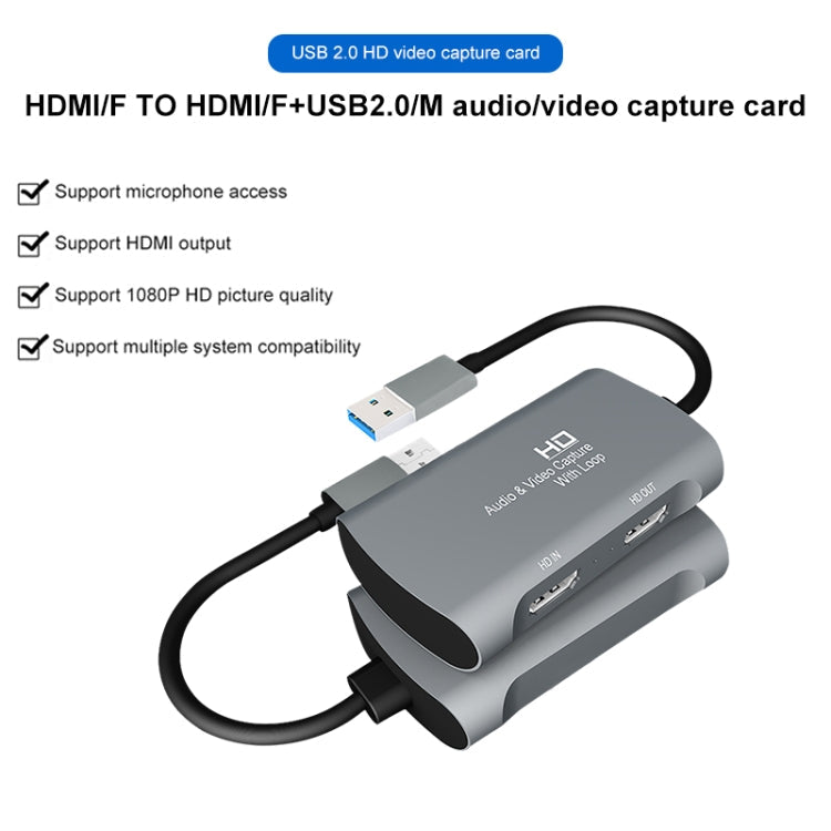 Z31 HDMI Female to HDMI Female + Audio + USB 2.0 Video Capture Box, Z31 – Aluminum Alloy, TPU, Ultra-thin