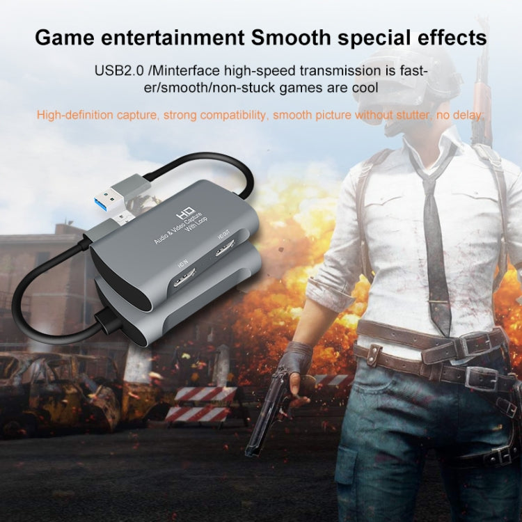 Z31 HDMI Female to HDMI Female + Audio + USB 2.0 Video Capture Box, Z31 – Aluminum Alloy, TPU, Ultra-thin