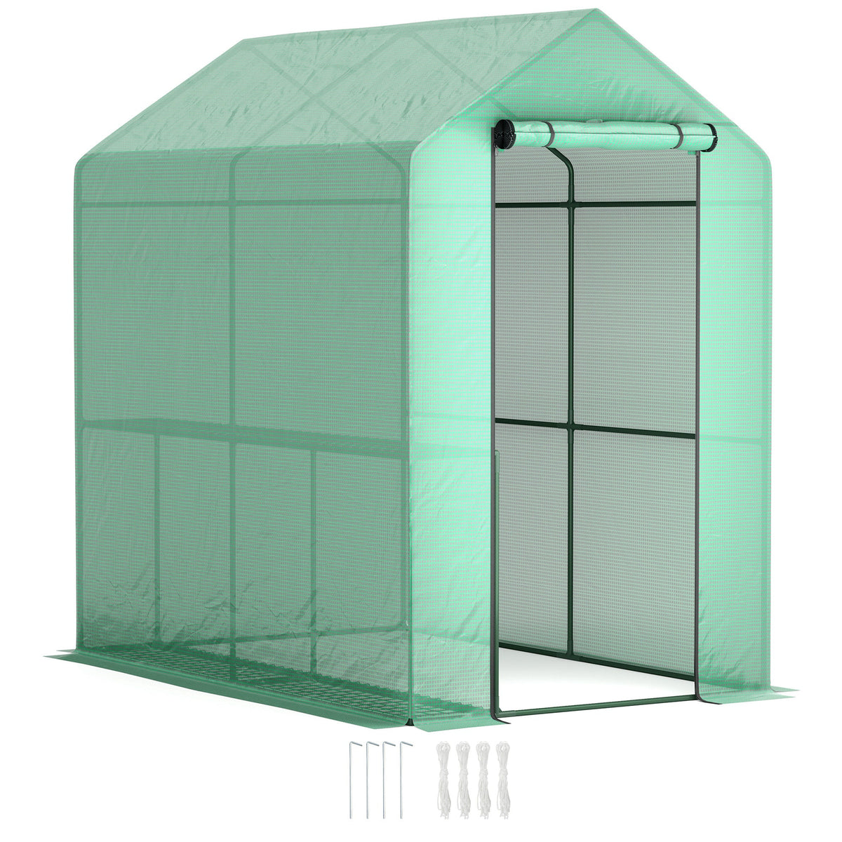 Walk in Greenhouse w/Shelves Steeple Grow House 120 x 186 x 190 cm