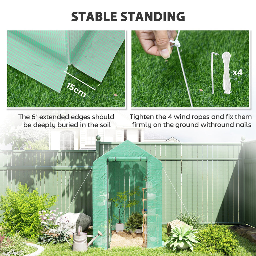 Walk in Greenhouse w/Shelves Steeple Grow House 120 x 186 x 190 cm