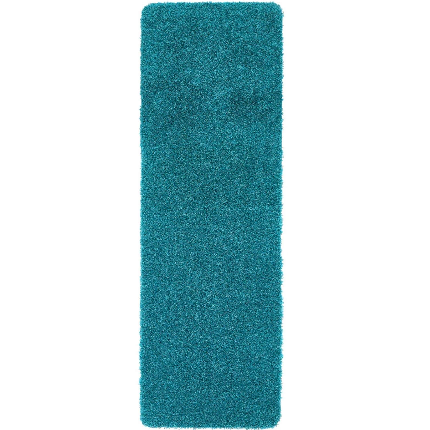 Washable Teal Shaggy Rug 67X200 cm