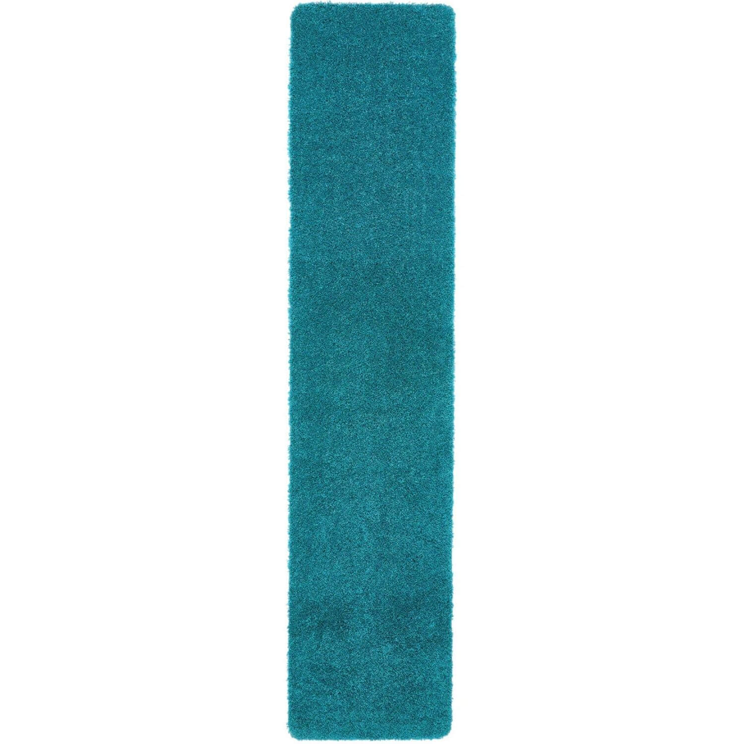 Washable Teal Shaggy Rug 67X300 cm