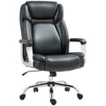 Faux Leather Desk Chair with Adjustable Height, 227kg 500LBS, Black