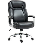 Faux Leather Desk Chair with Adjustable Height, 227kg 500LBS, Black