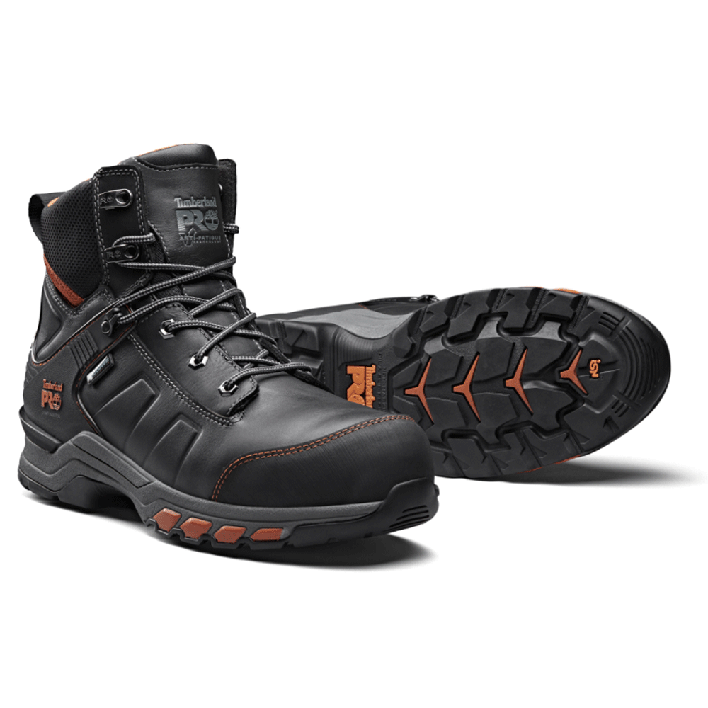 Timberland PRO Hypercharge Composite Leather S3 Safety Work Boot Black Orange