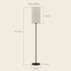Standing Floor Lamp with Linen Shade for Living Room, Bedroom, Black