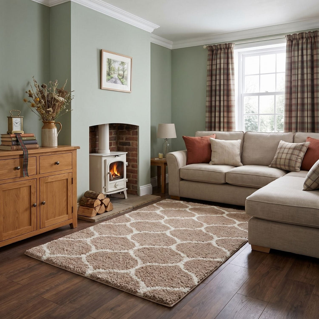 Moroccan Beige Shaggy Rug