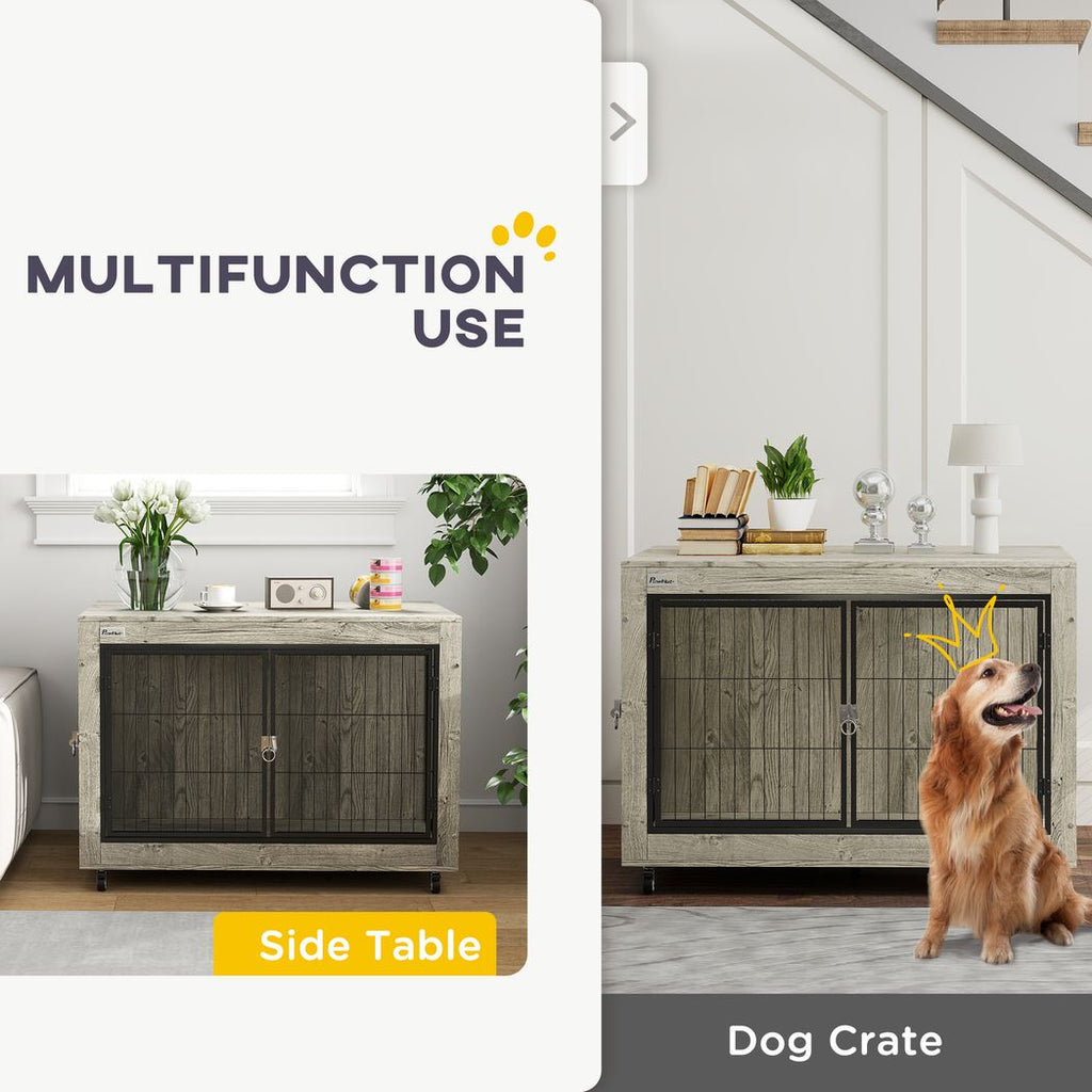 Dog Crate Furniture on Wheels, for Medium Dogs