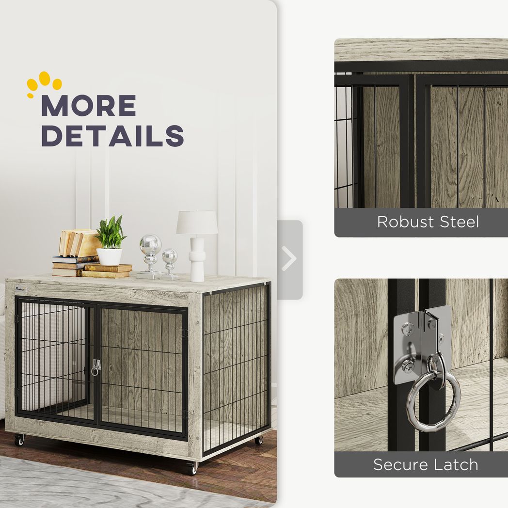 Dog Crate Furniture on Wheels, for Medium Dogs