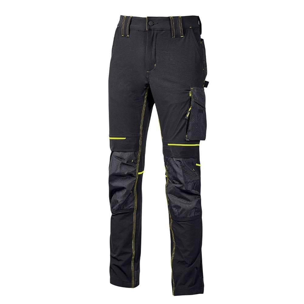 U-Power Atom 4 Way Stretch Performance Work Trousers Black Carbon