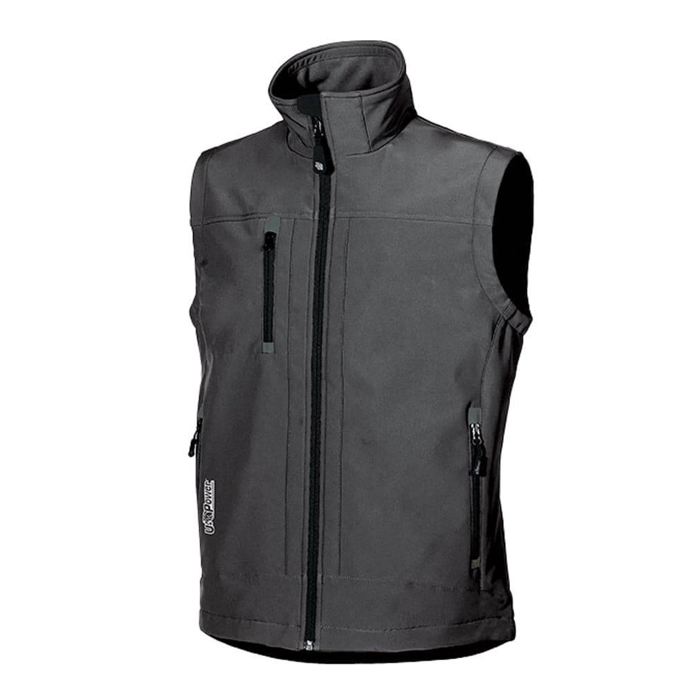 U-Power Climb Softshell Stretch Water Resistant Work Gilet Grey Meteorite