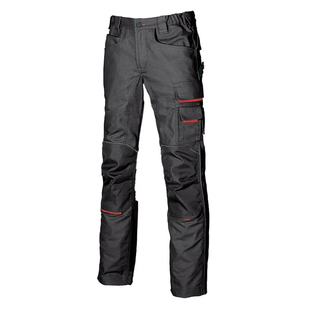 U-Power Free Cargo Combat Work Trouser - Elasticated Waist Grey Meteorite