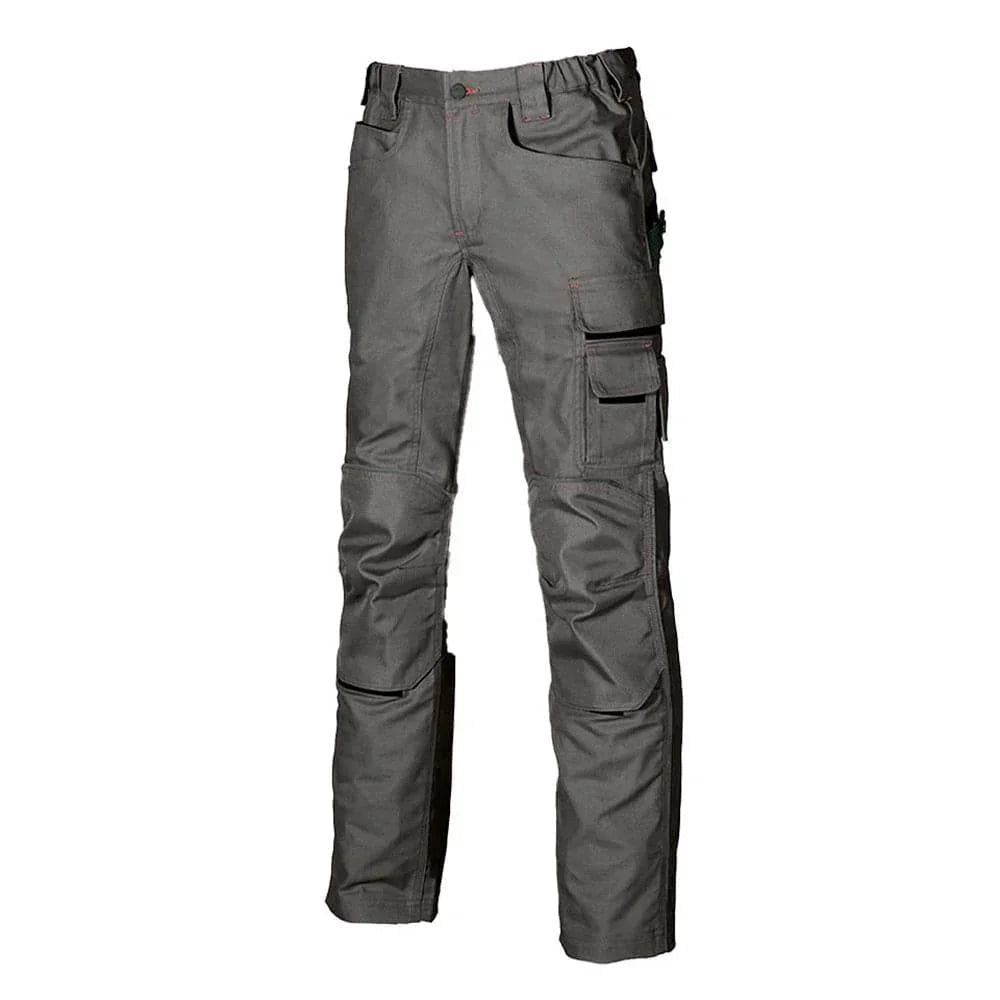 U-Power Free Cargo Combat Work Trouser - Elasticated Waist Stone Grey