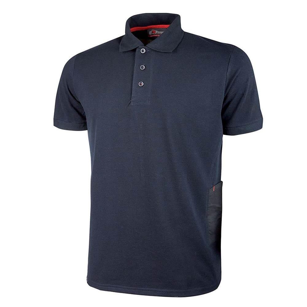 U-Power Gap Short Sleeved Slim Fit Work Polo Shirt Deep Blue