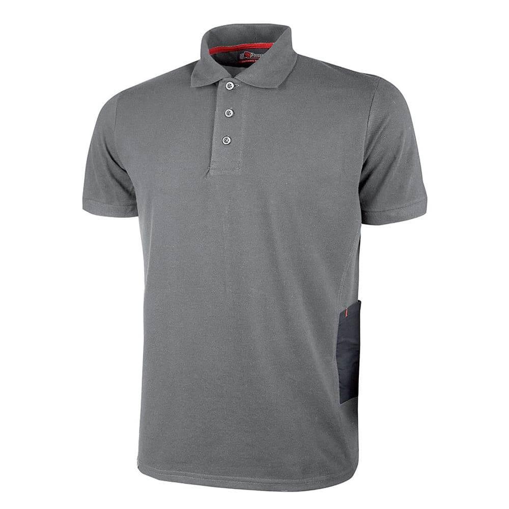 U-Power Gap Short Sleeved Slim Fit Work Polo Shirt Grey Meteorite