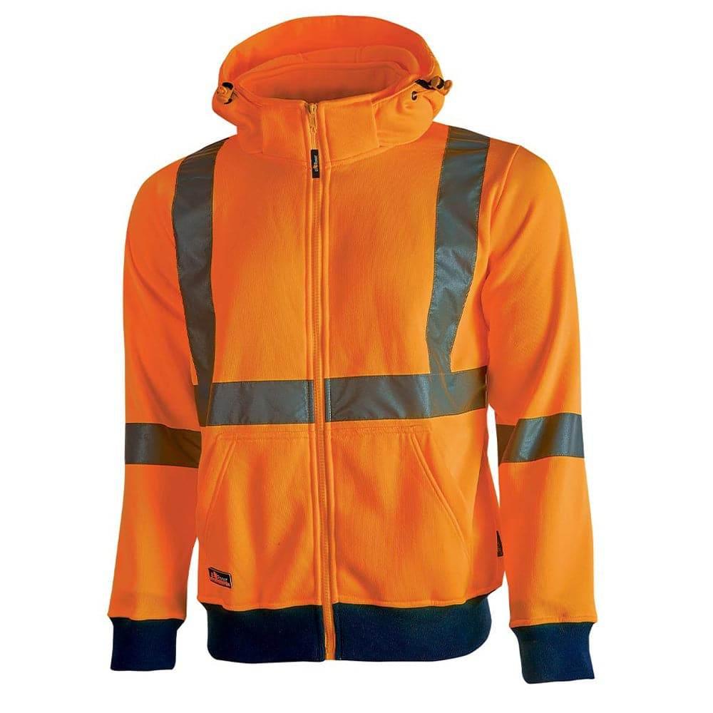 U-Power Melody Hi-Vis Hooded Sweatshirt - Detachable Hood Orange Fluorescent