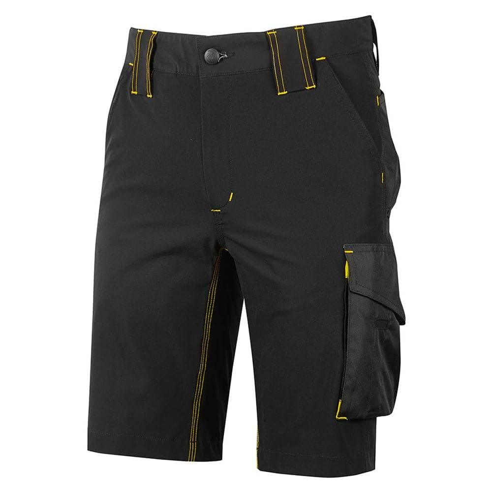 U-Power Mercury 4 Way Stretch Elasticated Waist Breathable Shorts Black Carbon