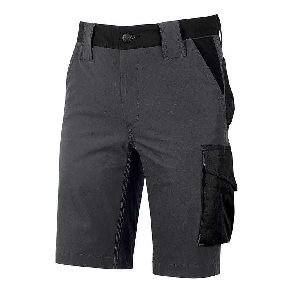 U-Power Mercury 4 Way Stretch Elasticated Waist Breathable Shorts Asphalt Grey