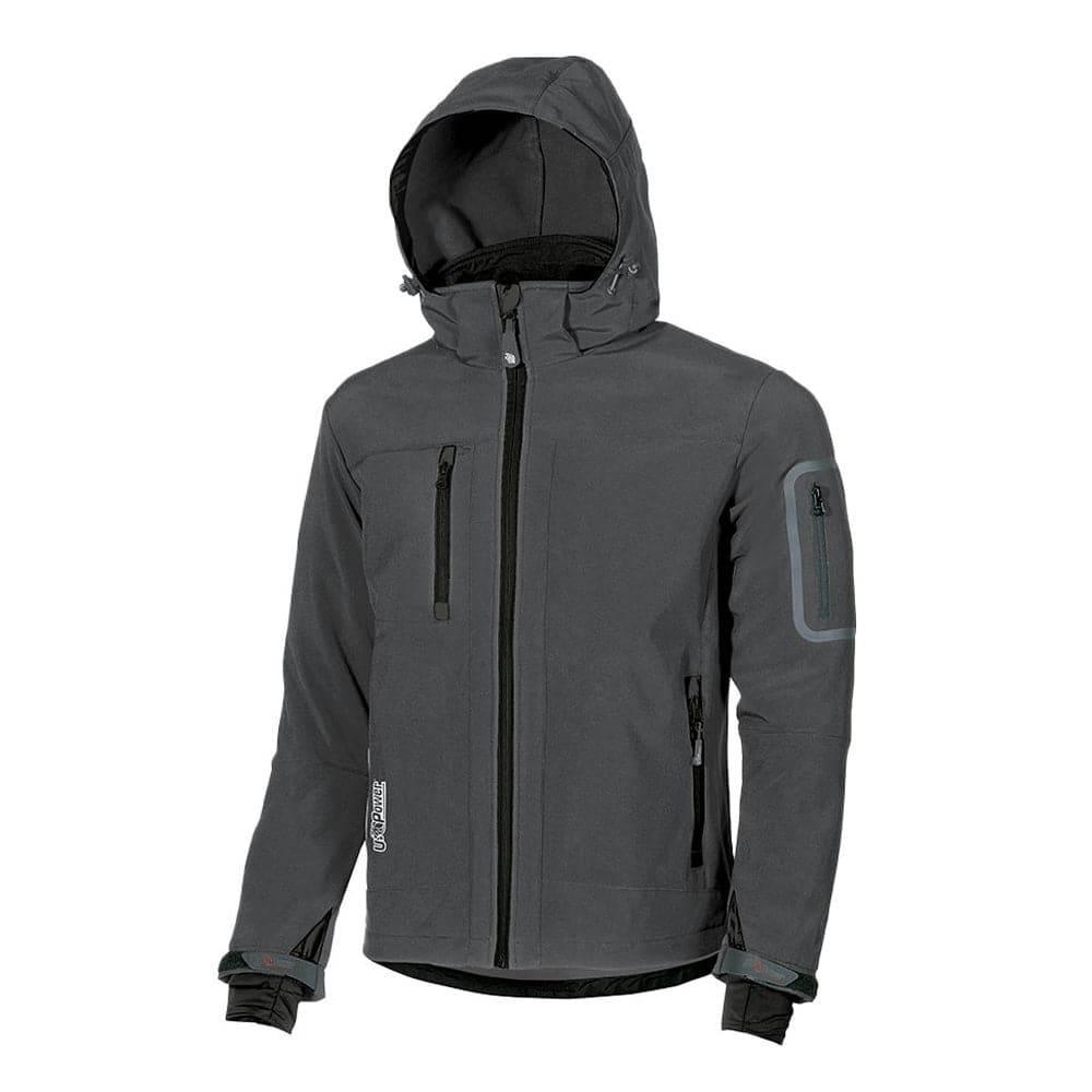 U-Power Metropolis Water Resistant Stretch Softshell - Detachable Hood Grey Meteorite