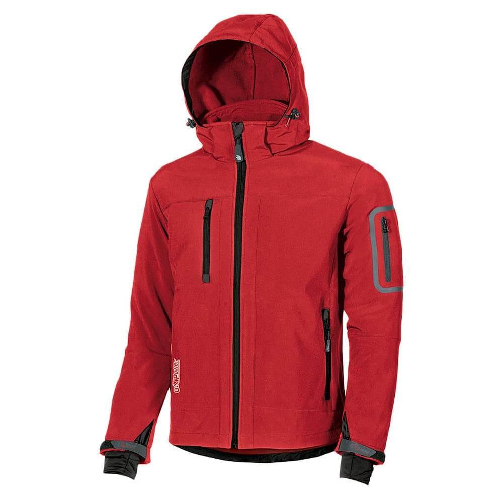 U-Power Metropolis Water Resistant Stretch Softshell - Detachable Hood Red Magma