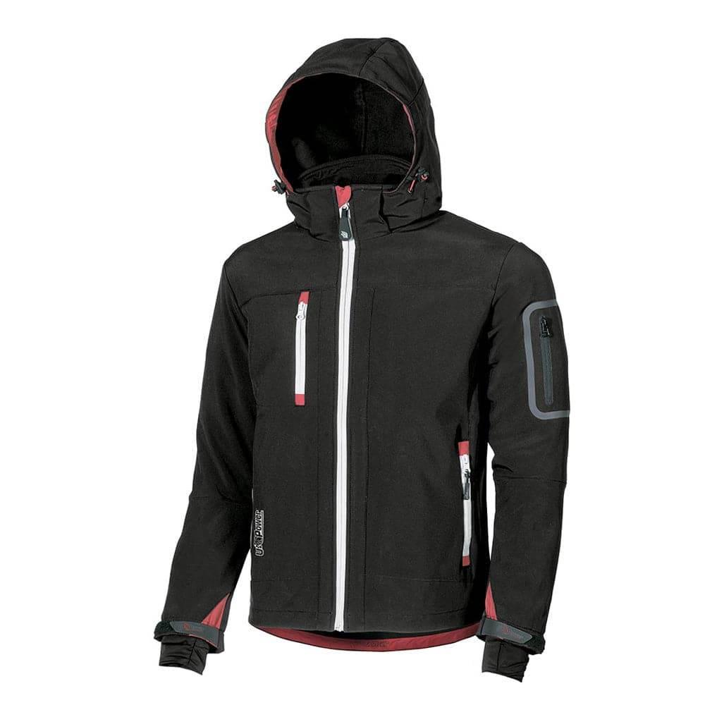 U-Power Metropolis Water Resistant Stretch Softshell - Detachable Hood Black Carbon