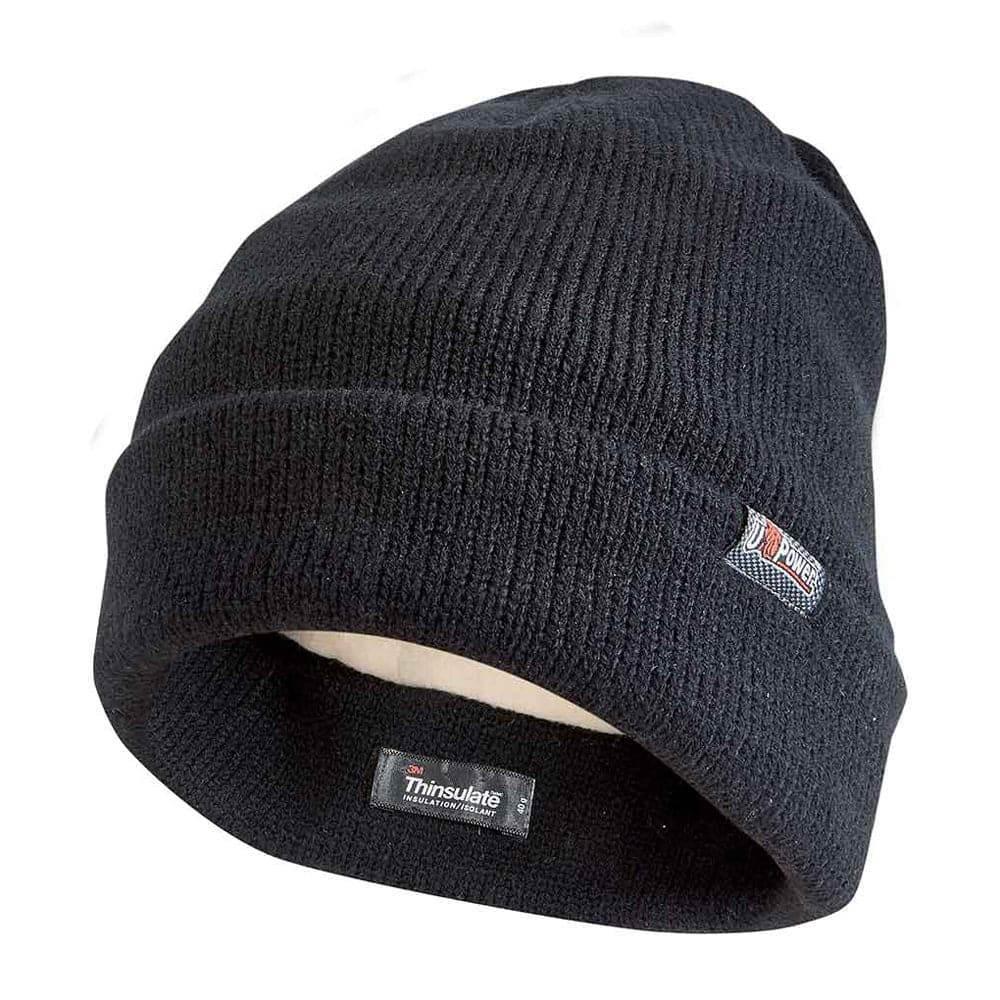 U-Power One Thinsulate Beanie Hat Cap Black Carbon One Size