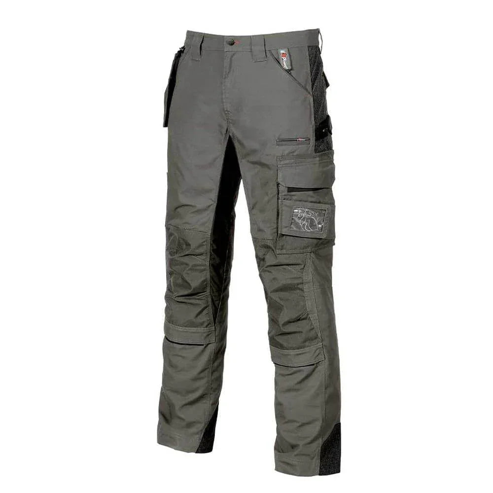 U-Power Race Combat Cargo Knee Pad Pocket Work Trousers Stone Grey