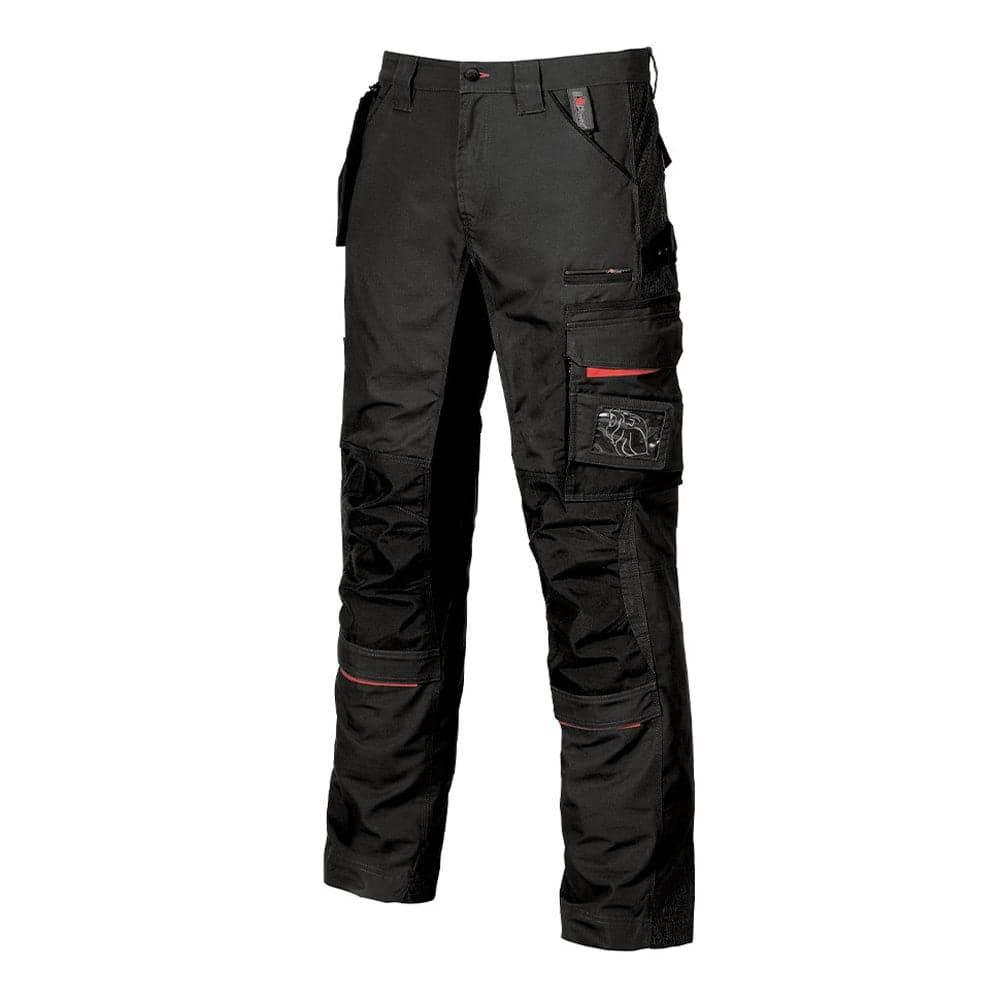 U-Power Race Combat Cargo Knee Pad Pocket Work Trousers Black Carbon