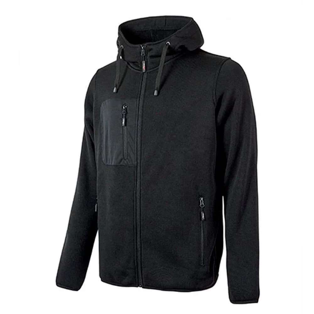 U-Power Rainbow Full Zip Fleece Lined Work Sweatshirt Hooded Black Carbon