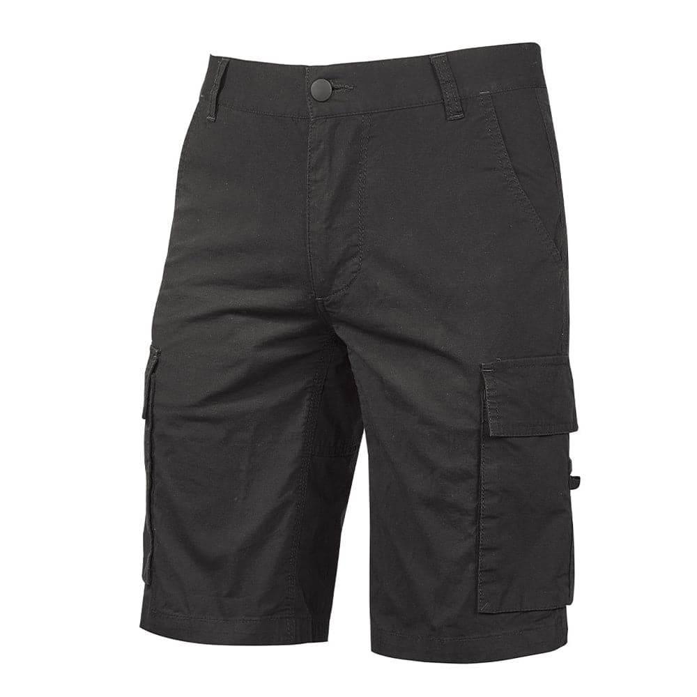 U-Power Summer Stretch Cotton Canvas Cargo Combat Work Shorts Black Carbon