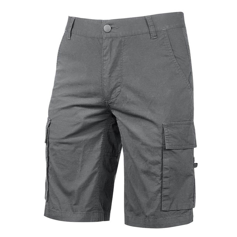 U-Power Summer Stretch Cotton Canvas Cargo Combat Work Shorts Grey Iron