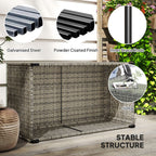 Outdoor Coffee Table, Glass Top Rattan Side Table