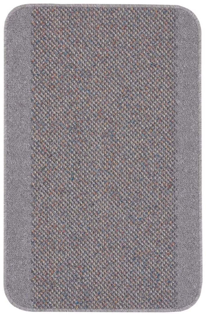 Washable Bordered Silver Grey Rug 80X140 cm