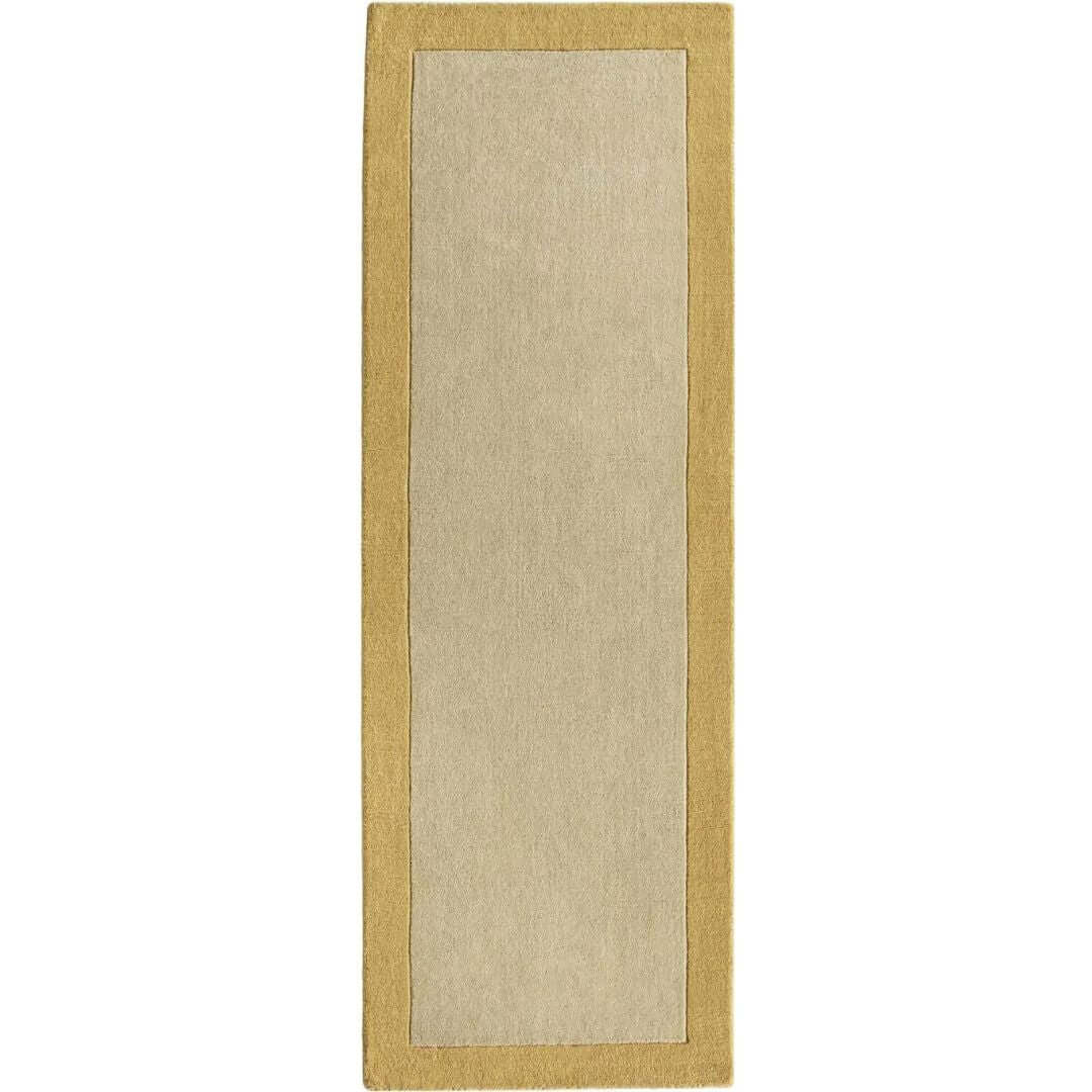 Bordered Yellow Wool Rug 67X200 cm