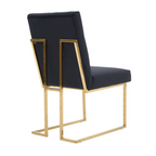 Tufted Velvet Dining Chair – Gold Frame, Modern Luxury Accent