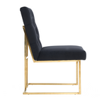 Tufted Velvet Dining Chair – Gold Frame, Modern Luxury Accent