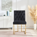 Tufted Velvet Dining Chair – Gold Frame, Modern Luxury Accent