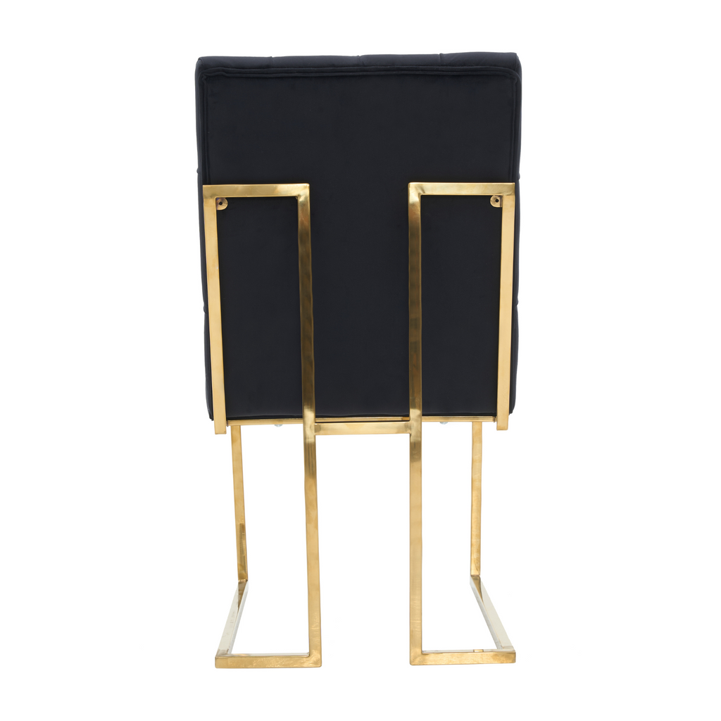 Tufted Velvet Dining Chair – Gold Frame, Modern Luxury Accent