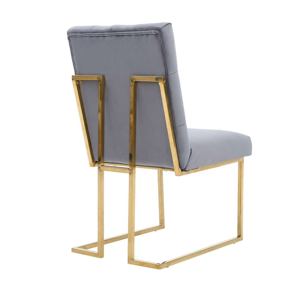 Tufted Velvet Dining Chair – Gold Frame, Modern Luxury Accent