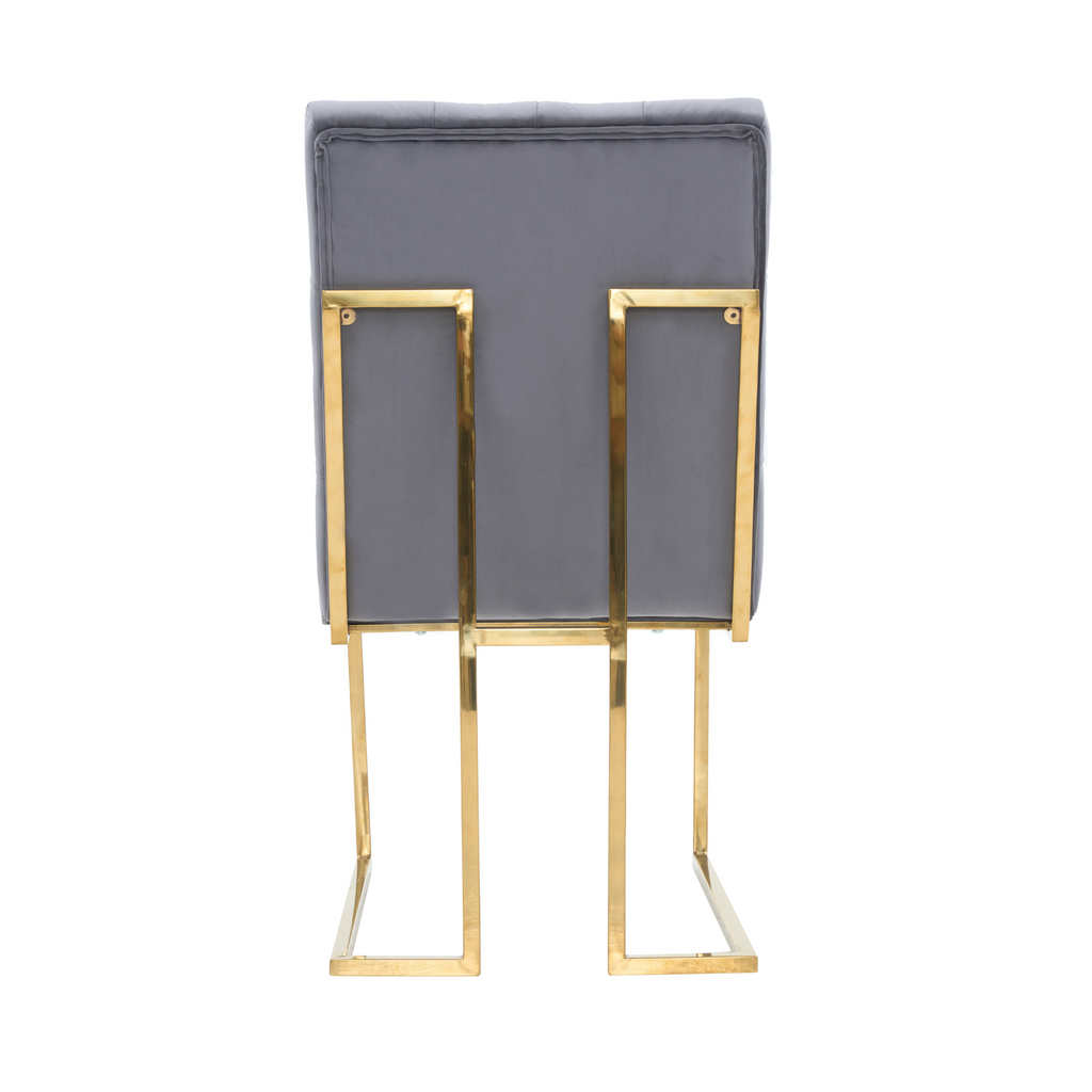 Tufted Velvet Dining Chair – Gold Frame, Modern Luxury Accent
