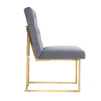 Tufted Velvet Dining Chair – Gold Frame, Modern Luxury Accent