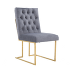 Tufted Velvet Dining Chair – Gold Frame, Modern Luxury Accent