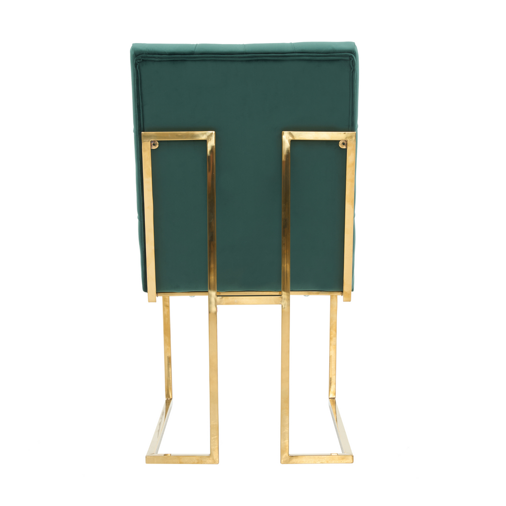 Tufted Velvet Dining Chair – Gold Frame, Modern Luxury Accent
