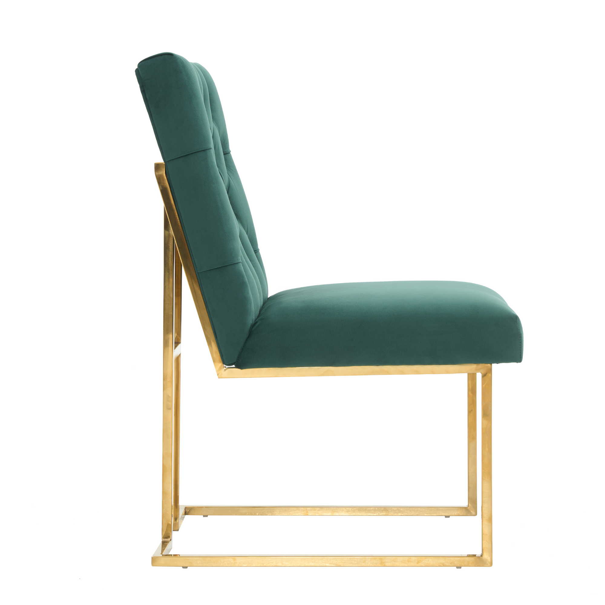 Tufted Velvet Dining Chair – Gold Frame, Modern Luxury Accent