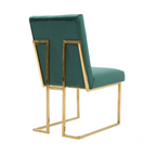 Tufted Velvet Dining Chair – Gold Frame, Modern Luxury Accent