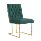 Tufted Velvet Dining Chair – Gold Frame, Modern Luxury Accent