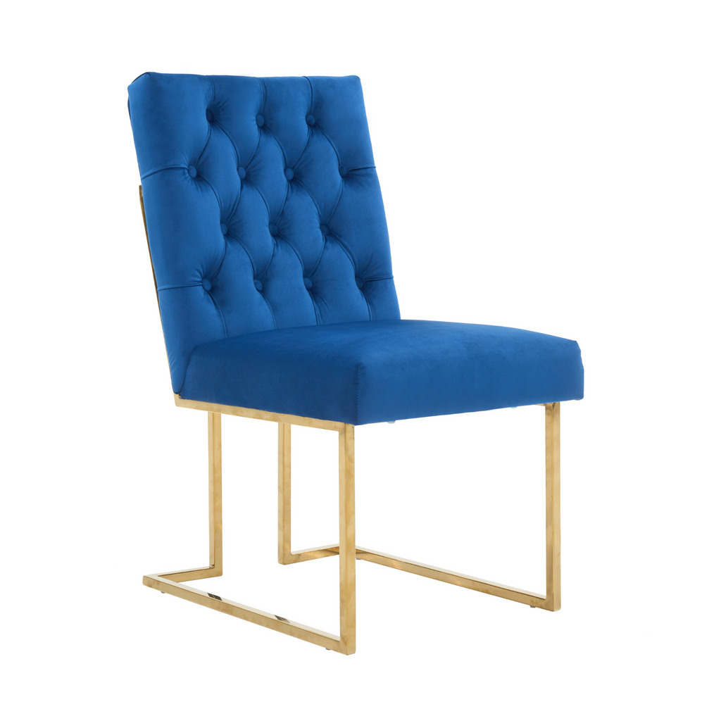 Tufted Velvet Dining Chair – Gold Frame, Modern Luxury Accent
