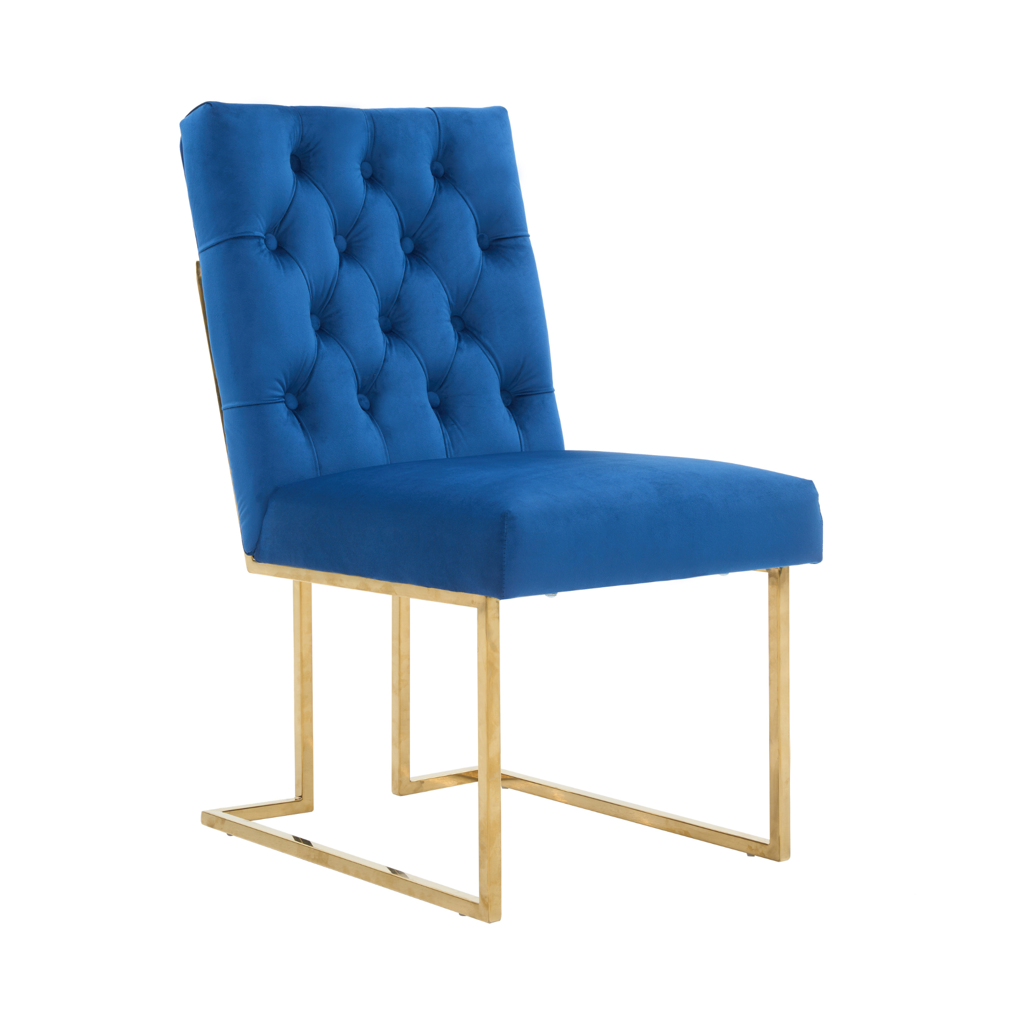 Tufted Velvet Dining Chair – Gold Frame, Modern Luxury Accent