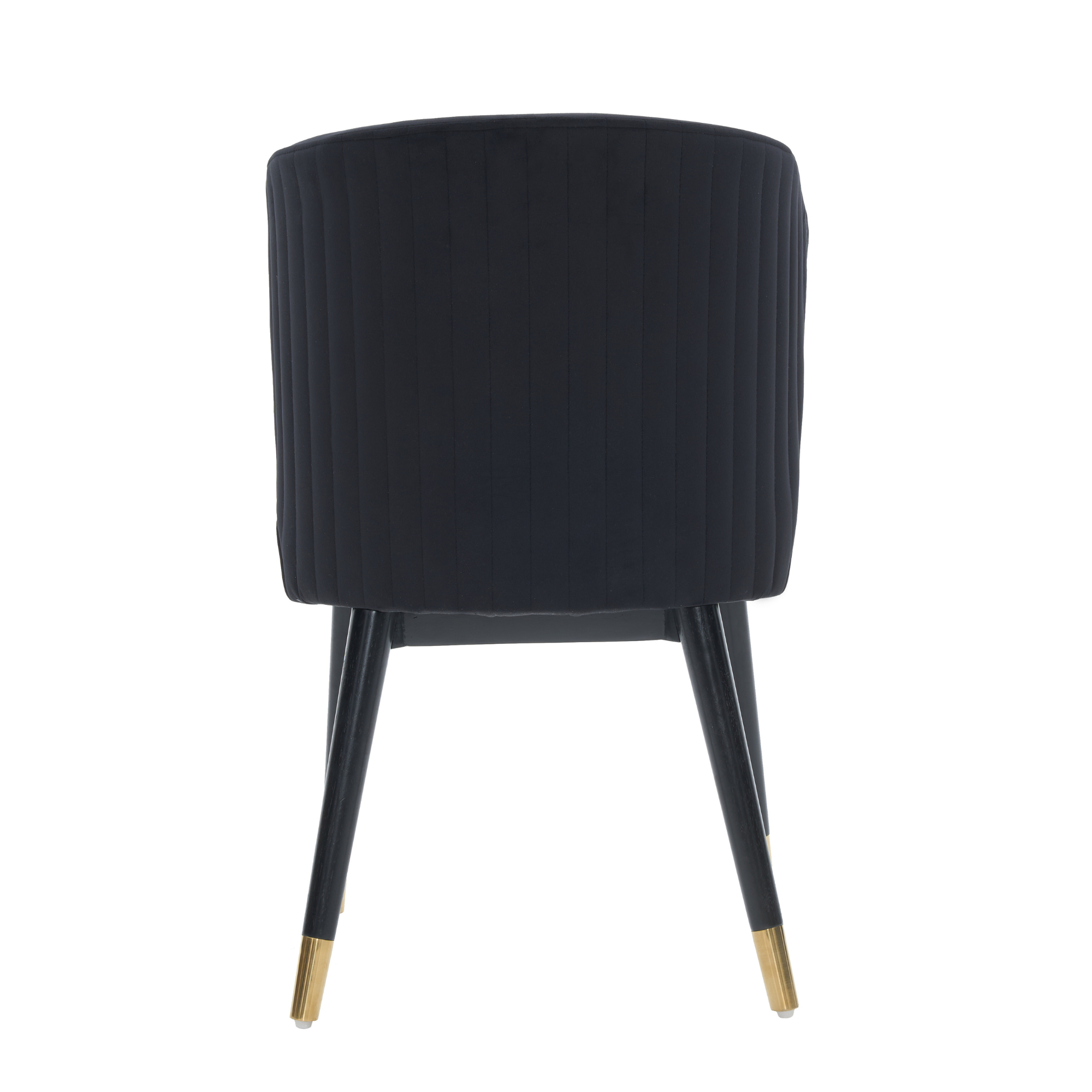 Modern Velvet Dining Chair with Tufted Back – Wooden Frame & Gold-Tipped Rubberwood Legs
